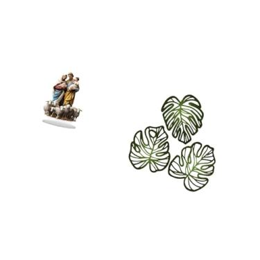 Imagem de Vaveren Enfeite de Mesa de Folhas de Palmeira Acrílicas, Decoração Criativa de Mesa Tropical, Presente Exclusivo para Casa de Férias, Lareira, Cama, Banheiro,