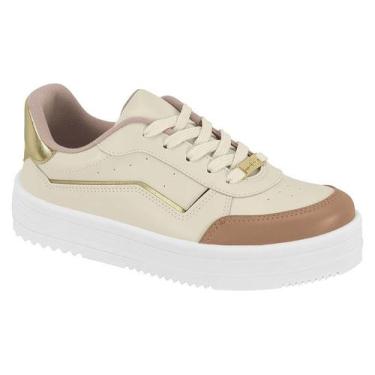 Imagem de Tenis Moleca Casual Feminino Conforto E Com Cadarço Branco Off, Branco