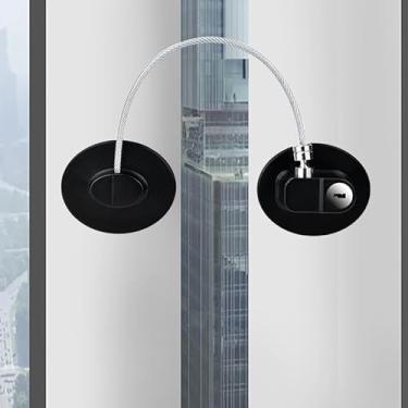 Imagem de Fechadura de segurança para bebês com senha, proteção de segurança doméstica, fechadura de janela, chave para crianças, crianças, cuidados com o bebê, geladeira armário gaveta (oval preto)