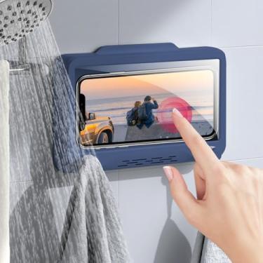 Imagem de Organizador de telefone montado na parede, à prova d'água, caixa de armazenamento eletrônico, banheiro, cozinha, escritório, fácil instalação, economia de espaço