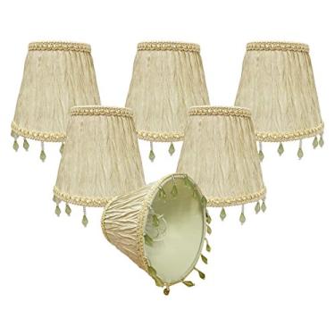 Imagem de Persianas Royal Designs, Inc CSO-1035-5BG-6 Royal Designs Lustre - 7,6 cm x 12,7 cm x 11,4 cm - Ruche Plissado Império-Bege-Clip-On Conjunto de 6 peças