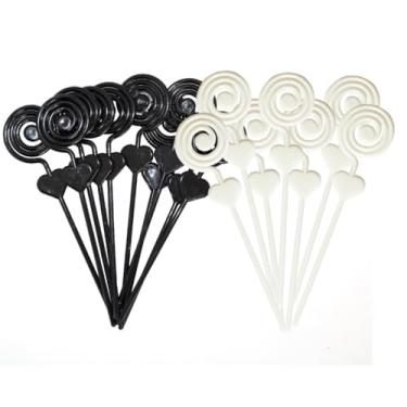 Imagem de Kit 200 Espirais Porta Recado Russo Art Preto e Branco – Plástico Resistente para Artesanato e Lembrancinhas