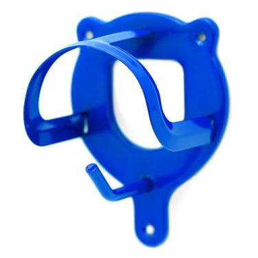 Imagem de Jeffers Suporte de armazenamento de freio de cavalo de metal, azul – cabide de parede revestido de PVC para sala de aderência, estábulo, celeiro, trailer – cabide equestre, rédeas e organizador de