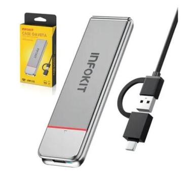 Imagem de Gabinete Exbom Ecasem2nv80 Para Ssd M.2 Nvme Pcie Usbc 3.1 10gbps Comp