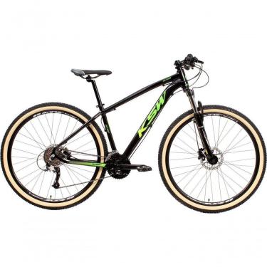 Imagem de Bicicleta Aro 29 Ksw Xlt 24v K7 Câmbios Shimano Freio Hidráulico Garfo Trava Pneu Faixa - Preto/verde Tam.21