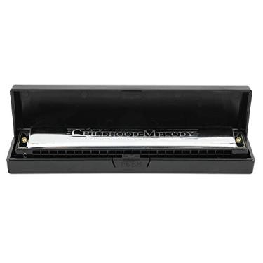 Imagem de RiToEasysports Placa de Cobertura Profissional de Aço Inoxidável Gaita de Harpa Diatônica de 24 Furos para Iniciantes, Performance e Gravação Com Bolsa de Gaita para Entusiastas de Instrumentos