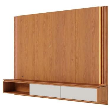 Imagem de Painel Suspenso TV 75 Polegadas 217 Cm Loa Colibri Freijo Off White Ma