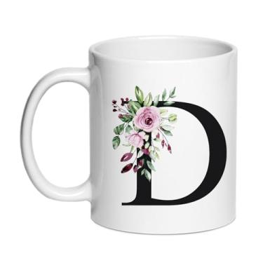 Imagem de SIUNY Canecas de café personalizadas D Gifts - Novidade presente monograma xícara de chá para mulheres, presente de aniversário de Natal para sua esposa, dia da mãe, avó, namorada, amizade, noiva dama