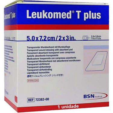 Imagem de Curativo Filme Transparente Leukomed TPlus 5x7.2cm - unidade - Bsn