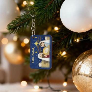 Imagem de Kit Lembrancinhas Chaveiros de Natal em MDF Mensagens e Ilustrações Fe