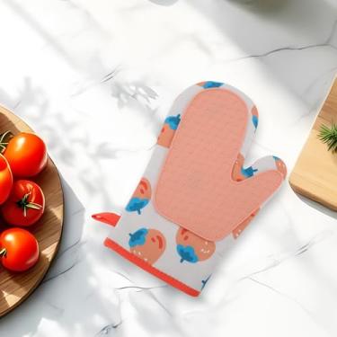 Imagem de Generic 1 peça de luvas de forno mão direita caqui Blessing Patch luva de forno lavar à mão apenas pano de algodão de silicone laranja 27 x 18 cm
