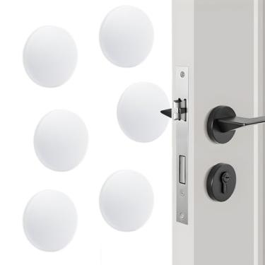 Imagem de BokWin Pacote com 6 batentes de porta para parede, para-choques de porta de silicone protetores de parede autoadesivos (branco)