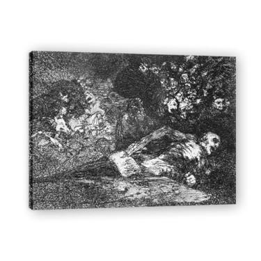 Imagem de Impressão em tela romântica espanhola The Event Will TellFrancisco De Goya - Obra-prima do influente pintor romântico 59,9 x 78 cm emoldurado