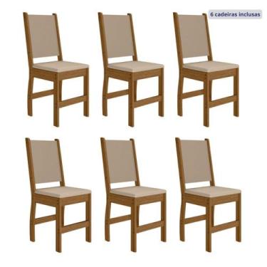 Imagem de Kit 6 Cadeiras de Jantar Mdf Clara - Poliman Móveis