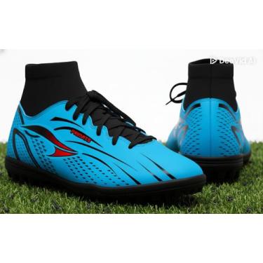 Imagem de chuteira society cano alto masculino - sem marca, Azul, 39