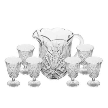 Imagem de Conjunto Jarra com 6 Taças de Cristal Dublin 1,5 L - 200 ml Lyor