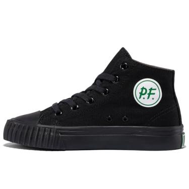 Imagem de PF Flyers Tênis infantil de cano alto preto 1993, tênis esportivo de lona original, unissex infantil todo preto, Preto 1993, 10.5 Little Kid