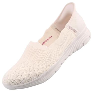 Imagem de Skechers Mocassim feminino Seager-Believe It Hands Free Slip-ins, Branco, 37