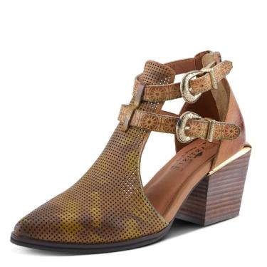 Imagem de Spring Step L'Artiste Daretobe Shootie feminino - estilo contemporâneo, detalhes vintage, salto de madeira confortável, Bronze multi, 38