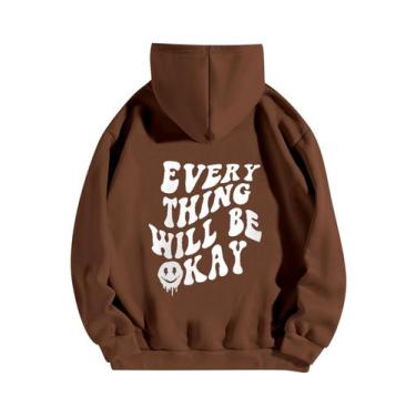 Imagem de Moletom SOLY HUX feminino com capuz estampado de grandes dimensões mar