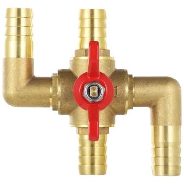 Imagem de Válvula de controle manual de latão 3/4 de 4 vias para aquecimento e resfriamento de automóveis, desvio do núcleo do aquecedor para carros