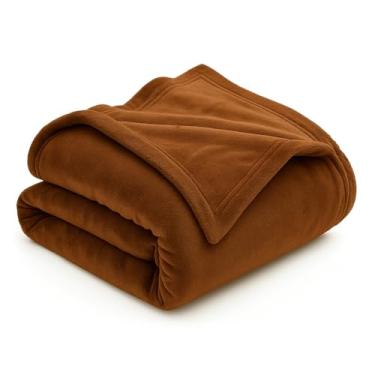 Imagem de Cobertor Manta Soft Microfibra Casal Queen 200x180cm – Manta Quente e Antialérgica Super Macia (Tabaco,Kit 2 Unidades)