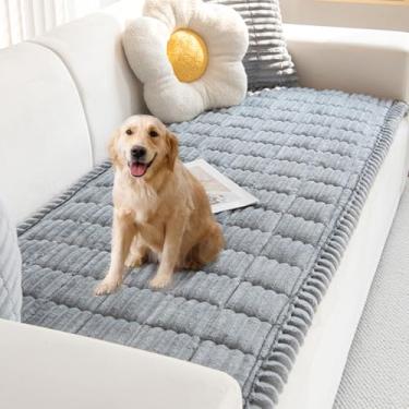 Imagem de Capa de sofá para animais de estimação, lavável, antiderrapante, protetor de sofá de gato felpudo para 3 almofadas, protetor de sofá que aceita animais de estimação, tapete de cachorro para sofás e