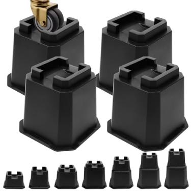 Imagem de MCXYEM Elevação ajustável para móveis de cama elevações em alturas elevadores resistentes para postes e rodas de móveis sofá-cama sofá cadeira mesa (roda fixa 12 cm (conjunto de 4))