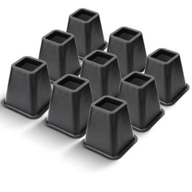 Imagem de MCXYEM Elevador de cama/elevador de cama/elevador de cama/elevador de móveis/elevadores de mesa/elevadores de moldura criar armazenamento sob a cama resistente para ajuste de altura de móveis preto