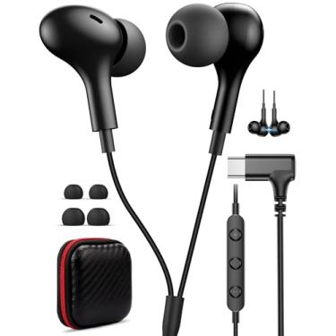 Imagem de Fone de ouvido USB C para Samsung S25 FE S24 A16 A17 Fones de ouvido intra-auriculares magnéticos tipo C com microfone controle de volume grave cancelamento de ruído estéreo para iPhone 17 Pro Max Air