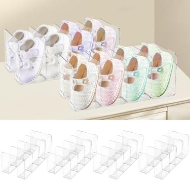 Imagem de Zuxmvot 4 divisórias de plástico para crianças, divisória de arquivo transparente de mesa, armazenamento de bolsa transparente empilhável de capacidade generosa com 4 compartimentos para quarto