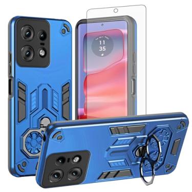 Imagem de Asuwish Capa de celular para Motorola Edge 50 Pro com protetor de tela de vidro temperado e suporte de anel rígido fino de couro PU híbrido acessórios para celular Moto Edge50 50Pro 5G feminino