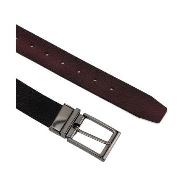 Imagem de Cinto Masculino Fasolo Dupla Face Couro Conhaque/Preto, 120