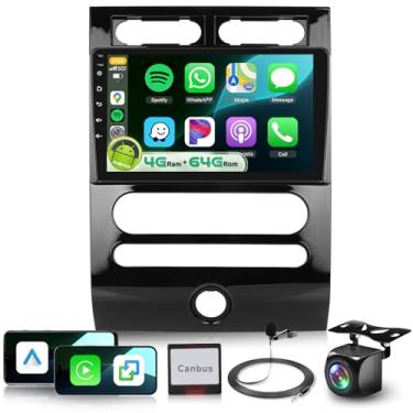 Imagem de Estéreo automotivo Android 8 Core 4G + 64G para Ford Expedition 2007-2014 A/C automático com 5G WiFi/DSP/Carplay/Android Auto, rádio de tela sensível ao toque IPS 1280P de 10,1 polegadas com câmera de