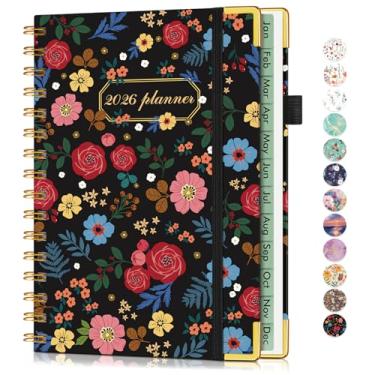 Imagem de Agenda A5 em espiral fofa 2026, janeiro de 2026 a dezembro de 2026, agenda diária de 12 meses, 14,6 cm x 21,3 cm, agenda semanal e mensal, agenda agenda agenda de capa dura para trabalho, escola, casa