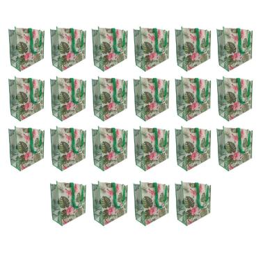 Imagem de Bolsa Ecologica Sacola Ecobag Kit 22 Unidades Mercado Dobravel Compras Retornavel Resistente