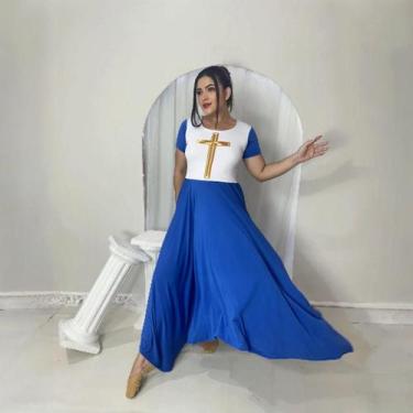 Imagem de Vestido de Dança Coreografia Plus Size Cruz Moda Evangélica - MISS FLO