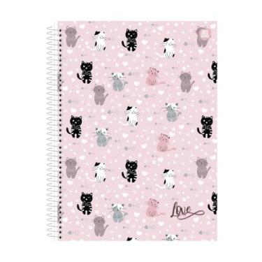 Imagem de Caderno Universitário Love Animativa Coleção 2026-1 Matéria 80 folhas Delicada Diversos Tam. 20x27,5cmm (Rosa)