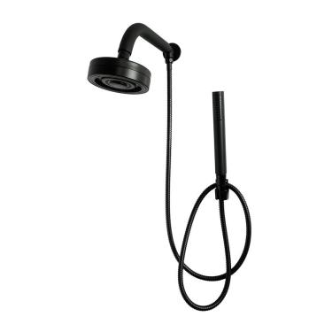 Imagem de Chuveiro Ducha Gás Solar Autolimpante Preto Black C/ Desviador Duchinha Chuveirinho De Mão Completo