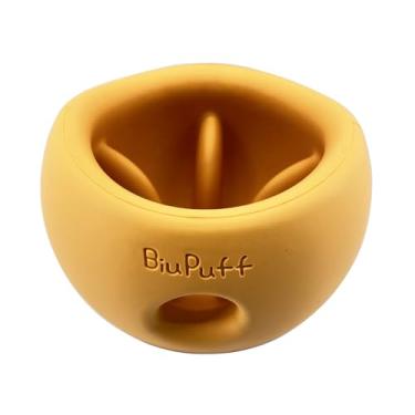 Imagem de QHTUNION Brinquedo para cães com distribuição de petiscos e tigela de alimentação lenta, quebra-cabeça interativo para alívio da ansiedade – preenchível para buscar, pegar, segurar e como tigela