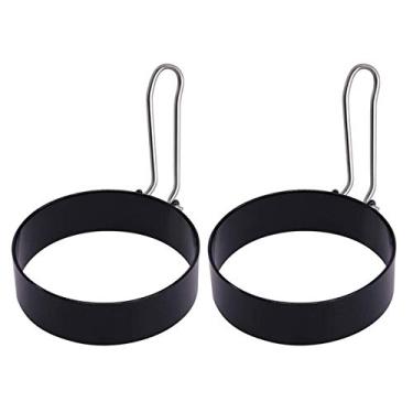 Imagem de Anel de Ovo Aço Inoxidável Antiaderente Redondo para Cozinhar Ovos Ferramenta Cozinha Fritos Sanduíches McMuffin Moldes Formador Círculo Metal Domésti