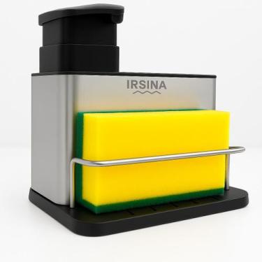 Imagem de Dispenser 3 em 1 para Pia de Cozinha Porta Detergente, Esponja e Sabão