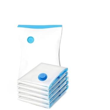 Imagem de Kit Saco a Vacuo + Bomba Manual Organização de Roupas Mala Viagem Guarda Roupas(Bomba manual,10PCS 60 * 80CM)