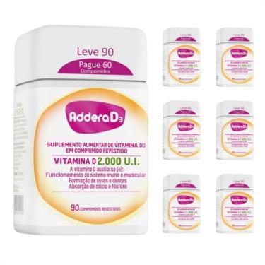 Imagem de Kit com 6 - Suplemento Addera D3 2.000UI 90 Comprimidos Revestidos Sem Sabor