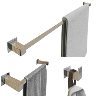 Imagem de Kit Acessórios Banheiro Lavabo [3 Peças] Aço Inox 304 Alto Brilho [Q3E]