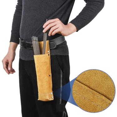Imagem de predolo Porta-eletrodo de solda, bolsa para eletrodo de solda, organizador de ferramentas portátil multifuncional e ao desgaste para trabalhos, S, Amarelo