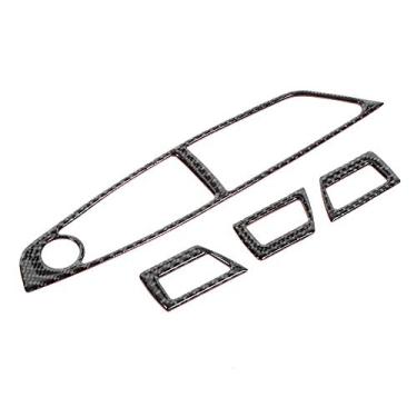 Imagem de aqxreight 4 PCS de Fibra de Carbono Painel de Elevação de Janela de Carro Adesivo de Cobertura Adequado para F10 Series 5 2011-2018 Superfície Não Desbotada Leve Brilhante It Carbono 5 F10 Series a