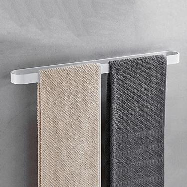 Imagem de Toalheiro Toalheiro Toalha única Toalheiro Montado na Parede Sem Perfuração Espaço Adesivo Alumínio para Banheiro-Preto_Ferragens de Banheiro de 50 cm