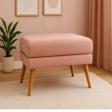 Imagem de Puff Decorativo Itália Material Veludo- Star Confort Rose