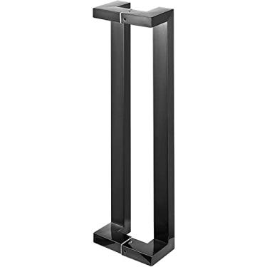 Imagem de FAFACAI Maçaneta de porta de vidro dupla face dourada, aço inoxidável resistente, maçanetas deslizantes de porta de celeiro com acessórios (ouro rosa 80 cm/31,5 pol) (preto 80 cm/31,5 pol.)